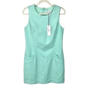 🆕 Southern Tide Women's Size 6 Dress Sleeveless Jacquard Sheath Aquamarine